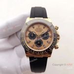 Swiss Grade Rolex Daytona Black Rubber Yellow Gold Watch - Swiss 7750 Replica_th.jpg